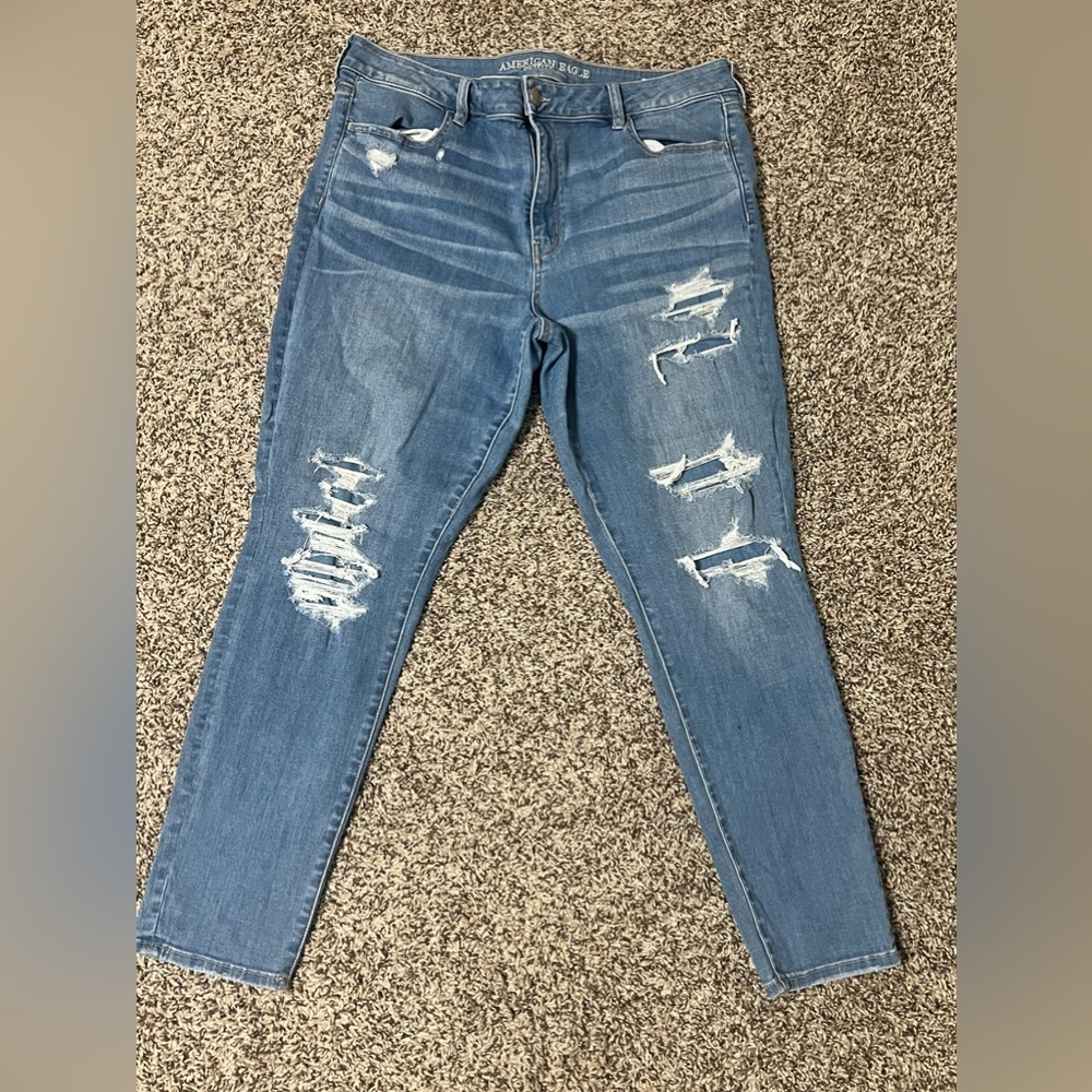 American eagle skinny jeans covered holes